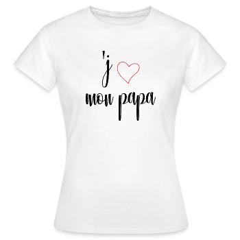 J'aime mon papa Cadeaux  - T-shirt Femme - blanc - Devant - AI Model Female 172 dark (172cm)