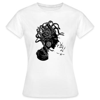 Black Medusa - Women's T-Shirt - white - Front - AI Model Female 172 dark (172cm)