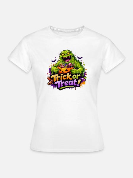 schleimmonster-trick-or-treat - Frauen T-Shirt - Weiß
