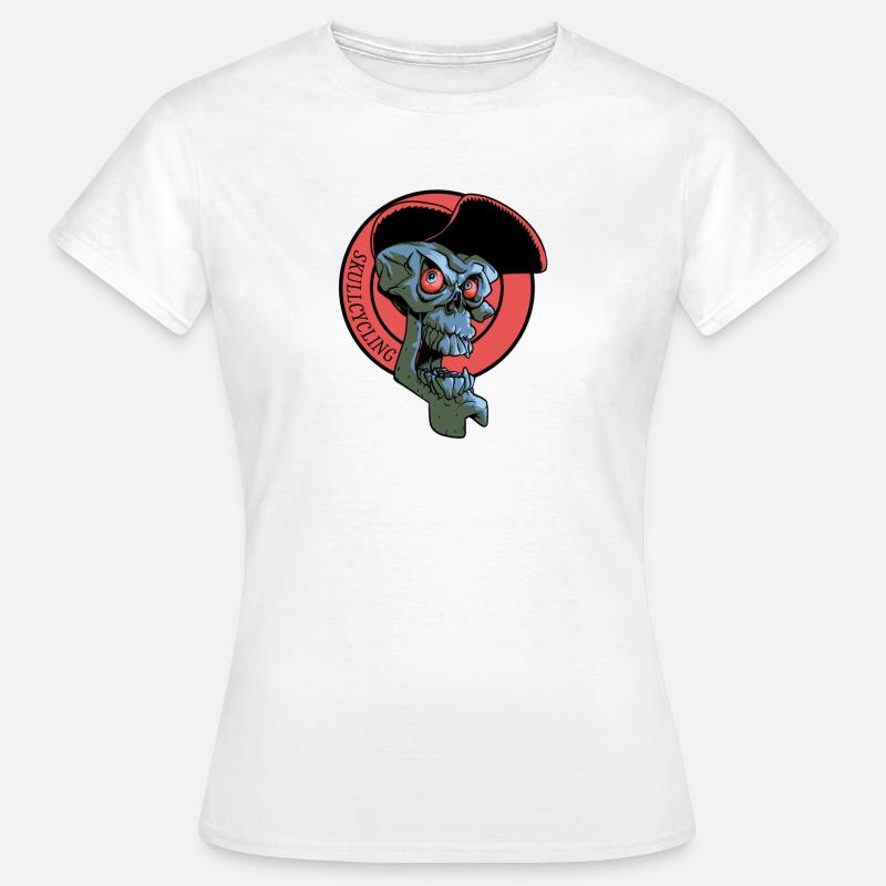 Laughing Cyclist's Skull - Women's T-Shirt - white