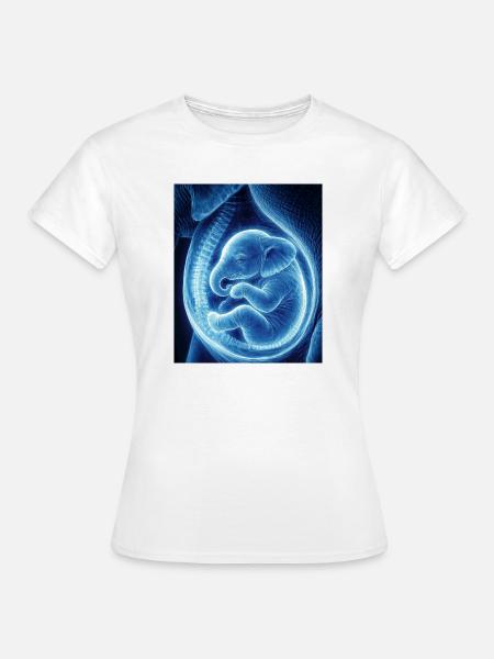 Blaues Ultraschallbaby im Mutterleib - Frauen T-Shirt - Weiß