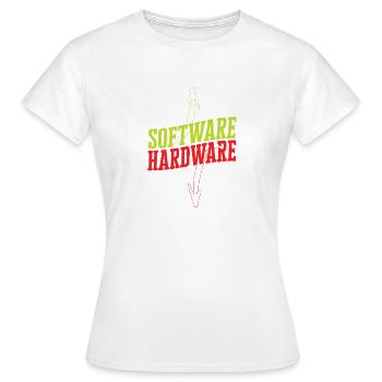 Lustiger IT Spruch Software Hardware Wortspiel - Frauen T-Shirt - Weiß - Vorne - AI Model Female 172 dark (172cm)