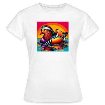 Canard mandarin - T-shirt Femme - blanc - Devant - AI Model Female 172 dark (172cm)