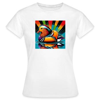 Canard mandarin - T-shirt Femme - blanc - Devant - AI Model Female 172 dark (172cm)