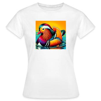 Canard mandarin - T-shirt Femme - blanc - Devant - AI Model Female 172 dark (172cm)