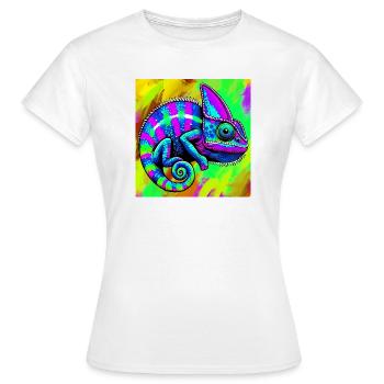 caméléon - T-shirt Femme - blanc - Devant - AI Model Female 172 dark (172cm)