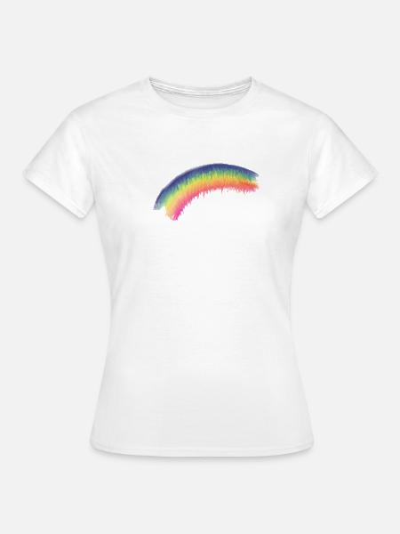 Regenbogen Pinselbogen - Frauen T-Shirt - Weiß
