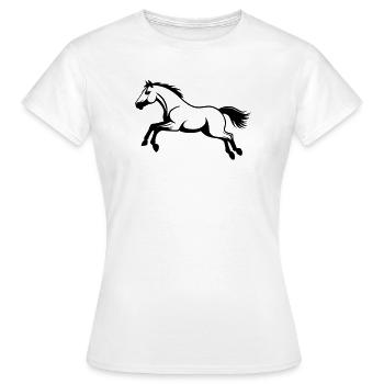 Pferdestil-Sprung - Frauen T-Shirt - Weiß - Vorne - AI Model Female 172 dark (172cm)