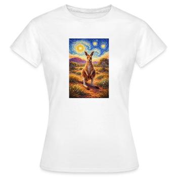 Le kangourou sous la nuit étoilée - T-shirt Femme - blanc - Devant - AI Model Female 172 dark (172cm)
