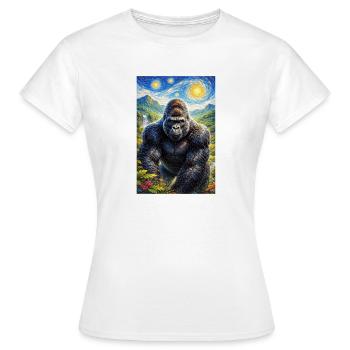 Gorille dans la jungle de la nuit étoilée - T-shirt Femme - blanc - Devant - AI Model Female 172 dark (172cm)