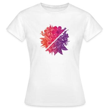 Blumen & Regenbogen-Diagonale - Frauen T-Shirt - Weiß - Vorne - AI Model Female 172 dark (172cm)