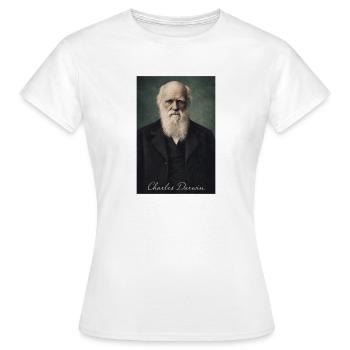 Charles Darwin Portrait - T-shirt Femme - blanc - Devant - AI Model Female 172 dark (172cm)