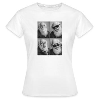 Bande photo de Charles Darwin - T-shirt Femme - blanc - Devant - AI Model Female 172 dark (172cm)