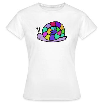 Mosaik Schnecke Schneckenhaus - Frauen T-Shirt - Weiß - Vorne - AI Model Female 172 dark (172cm)