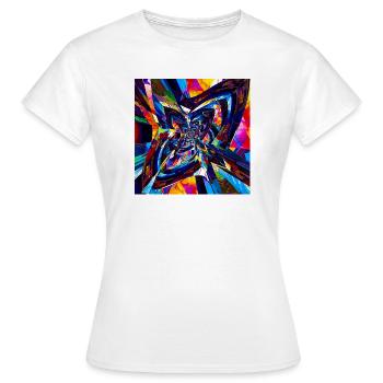 Kaleidoskopischer Wirbel - Frauen T-Shirt - Weiß - Vorne - AI Model Female 172 dark (172cm)
