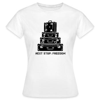 Voyage de la Liberté dans la Pile de Valses - T-shirt Femme - blanc - Devant - AI Model Female 172 dark (172cm)
