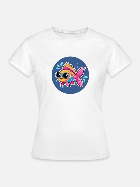 Fish Bright Sunglasses - Frauen T-Shirt - Weiß
