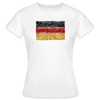 German Flag Scribble - Women's T-Shirt - white - Front - AI Model Female 172 dark (172cm)