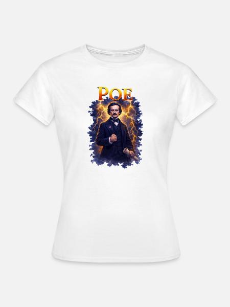 Edgar Allan Poe Porträt - Frauen T-Shirt - Weiß