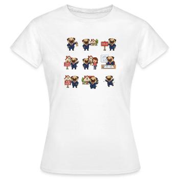Suesser Mops Makler Immobilien Hundeliebhaber - Frauen T-Shirt - Weiß - Vorne - AI Model Female 172 dark (172cm)