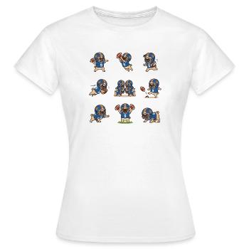 Suesser Mops Football Spieler Touchdown - Frauen T-Shirt - Weiß - Vorne - AI Model Female 172 dark (172cm)