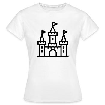 Burg - Frauen T-Shirt - Weiß - Vorne - AI Model Female 172 dark (172cm)