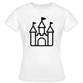 Burg - Frauen T-Shirt - Weiß - Vorne - AI Model Female 172 dark (172cm)