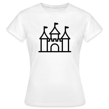 Burg - Frauen T-Shirt - Weiß - Vorne - AI Model Female 172 dark (172cm)