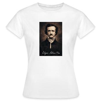 Portrait d’Edgar Allan Poe - T-shirt Femme - blanc - Devant - AI Model Female 172 dark (172cm)
