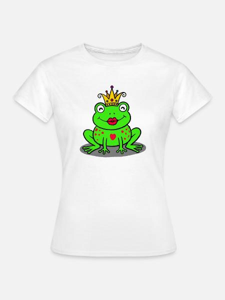 Königlicher Frosch mit Herz - Frauen T-Shirt - Weiß