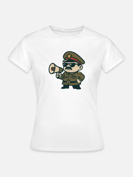 Retro-Sergeant-Megafon - Frauen T-Shirt - Weiß