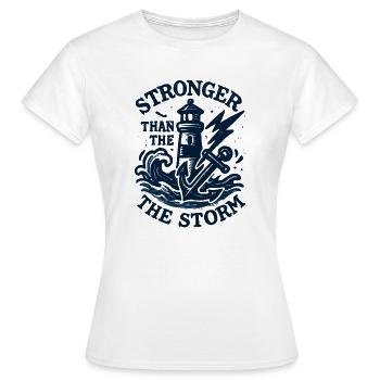 Plus Fort que la Tempête : Force Inébranlable - T-shirt Femme - blanc - Devant - AI Model Female 172 dark (172cm)