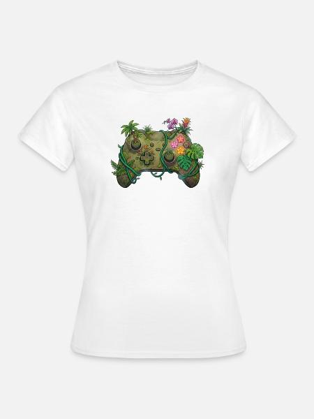 Jungle Controller – Gaming-Aufkleber - Frauen T-Shirt - Weiß