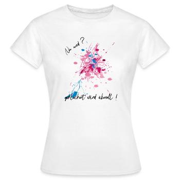 Farbklecks - Frauen T-Shirt - Weiß - Vorne - AI Model Female 172 dark (172cm)