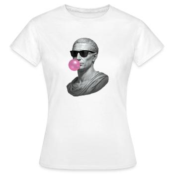 Caesar mit Sonnenbrille und Kaugummi - Frauen T-Shirt - Weiß - Vorne - AI Model Female 172 dark (172cm)