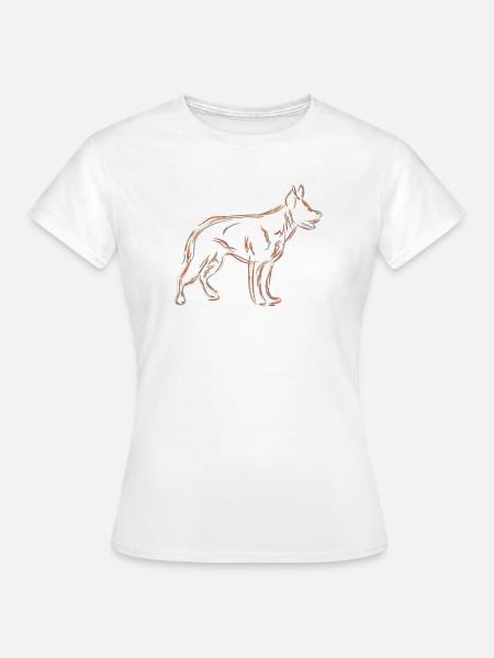 Schäferhund Zeichnung - Frauen T-Shirt - Weiß
