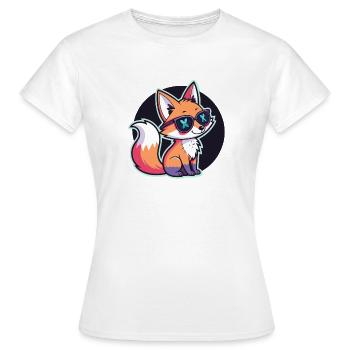 Renard Chill Lunettes UV Cartoon - T-shirt Femme - blanc - Devant - AI Model Female 172 dark (172cm)