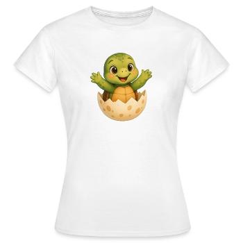 Small turtle hatching - Women's T-Shirt - white - Front - AI Model Female 172 dark (172cm)