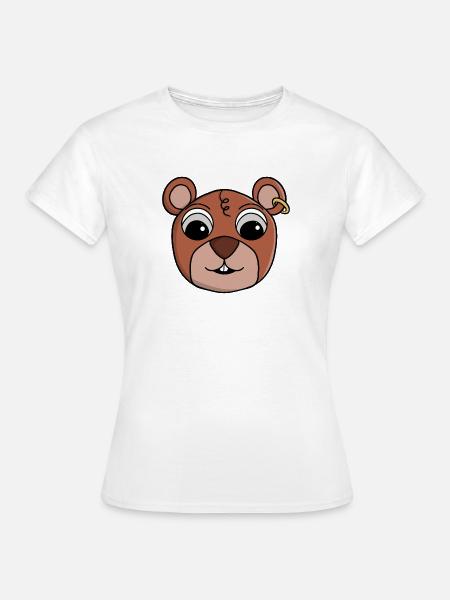 Fröhliches, freches Tiergesicht - Frauen T-Shirt - Weiß