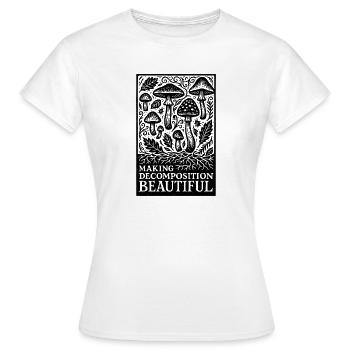 Beautiful decay | Mushroom Decomposition - Women's T-Shirt - white - Front - AI Model Female 172 dark (172cm)