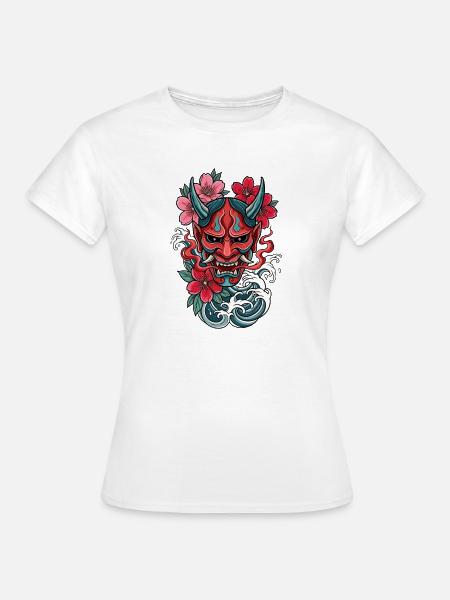 Hannya – Yōkai-Dämon - Frauen T-Shirt - Weiß