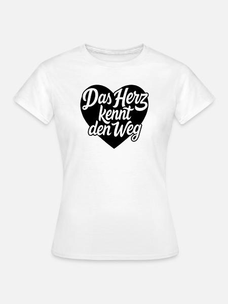 Das Herz kennt den weg Herzdesign - Frauen T-Shirt - Weiß