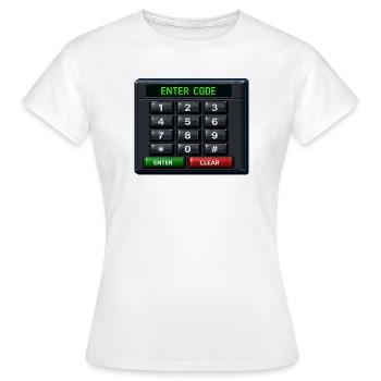 Geben Sie Code Keypad Neon ein - Frauen T-Shirt - Weiß - Vorne - AI Model Female 172 dark (172cm)