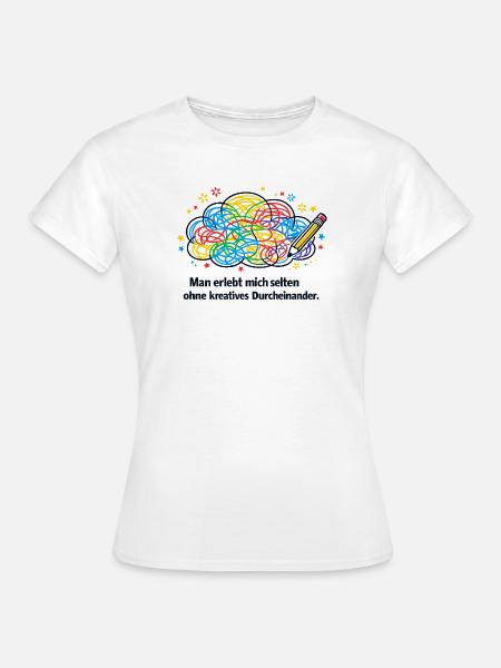 Kreatives Durcheinander Zeichnung - Frauen T-Shirt - Weiß