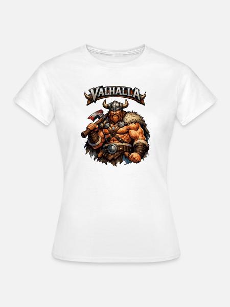 Valhalla Wikinger Axtheld - Frauen T-Shirt - Weiß