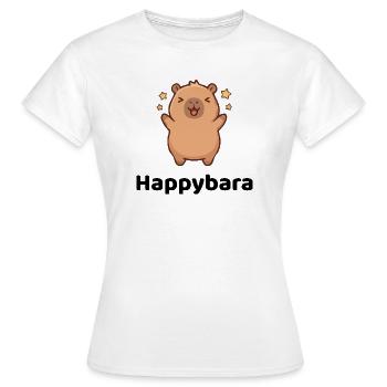 Happybara - maximal entspannt und happy - Frauen T-Shirt - Weiß - Vorne - AI Model Female 172 dark (172cm)