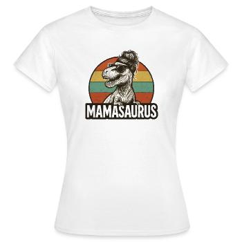 Mamasaurus Mama Mutter Geschenkidee Humor Lustig - Frauen T-Shirt - Weiß - Vorne - AI Model Female 172 dark (172cm)