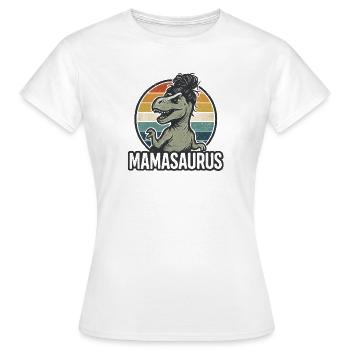 Mamasaurus Mama Mutter Geschenkidee Humor Lustig - Frauen T-Shirt - Weiß - Vorne - AI Model Female 172 dark (172cm)