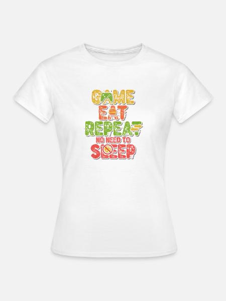 Game Eat Repeat – Retro Console Vibes - Frauen T-Shirt - Weiß