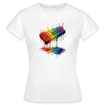 Xylophone mit tropfender Farbe - Frauen T-Shirt - Weiß - Vorne - AI Model Female 172 dark (172cm)